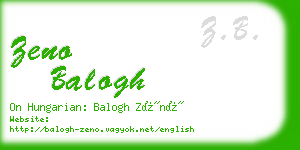 zeno balogh business card